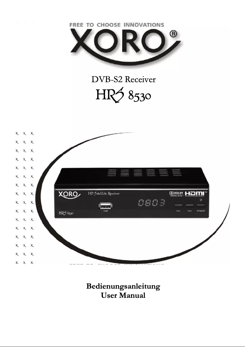 Page n°1 - Manuel utilisateur Xoro HRS 8530pro