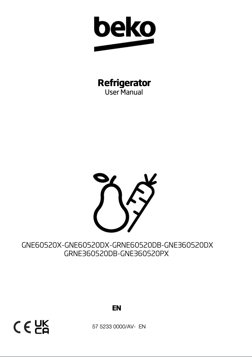 Page 1 de la notice Manuel utilisateur Beko GRNE360520DB