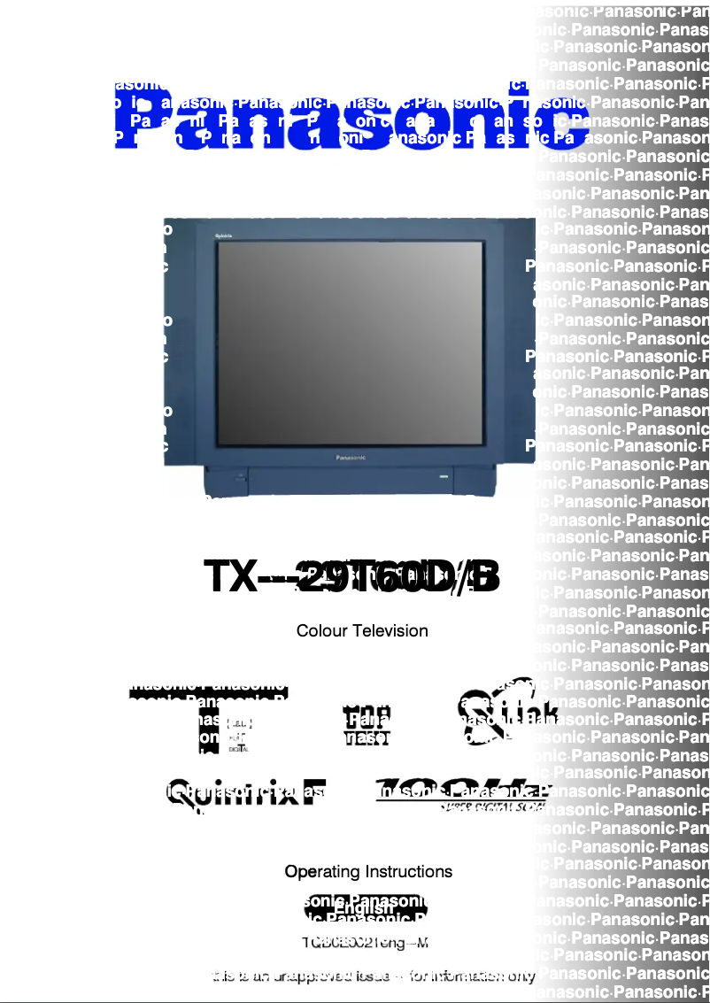 Imagen de la primera página del manual del dispositivo TX-29T60DB