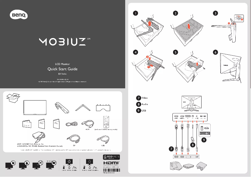 Page 1 de la notice Guide de démarrage rapide BenQ Mobiuz EX3210R