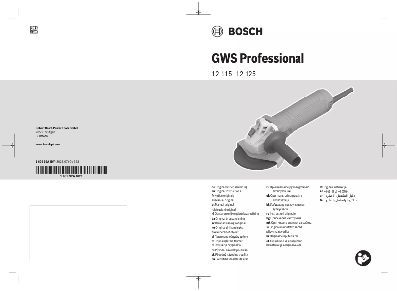 Página 1 del manual Manual de usuario Bosch GWS 12-125 Professional