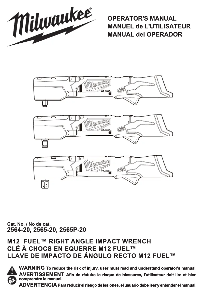 Image de la première page du manuel de l'appareil M12 Fuel 2565P-22