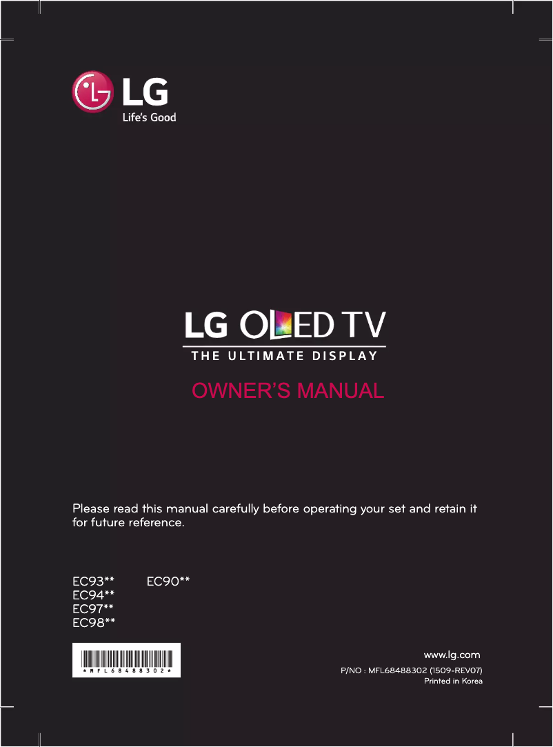 Página 1 del manual Manual de usuario LG 55EC935V