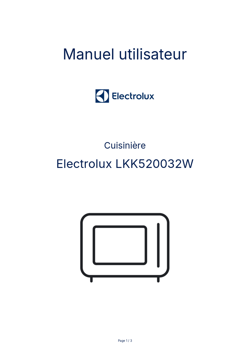 Image de la première page du manuel de l'appareil LKK520032W