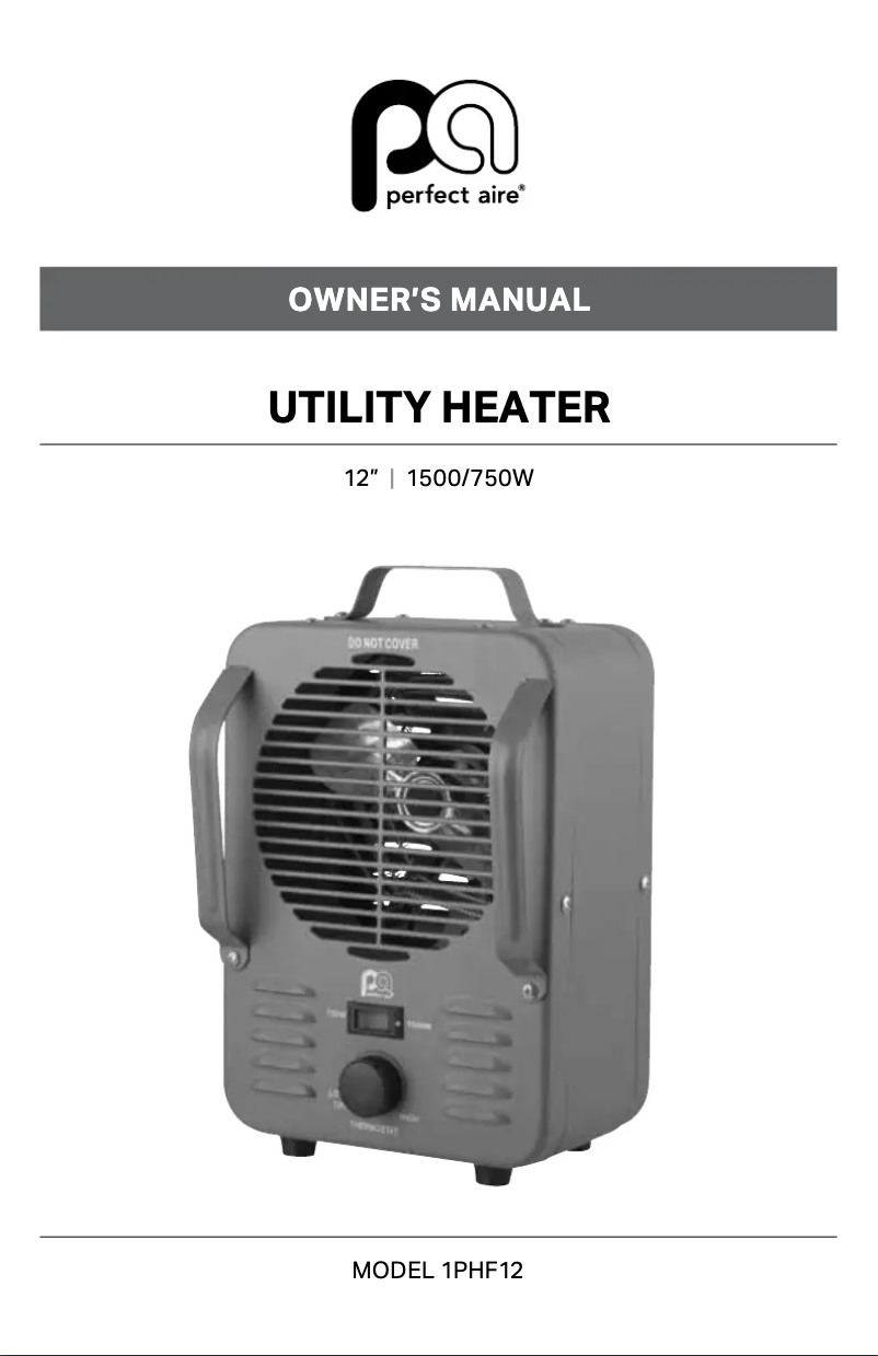 Page 1 de la notice Manuel utilisateur Perfect Aire 1PHF12