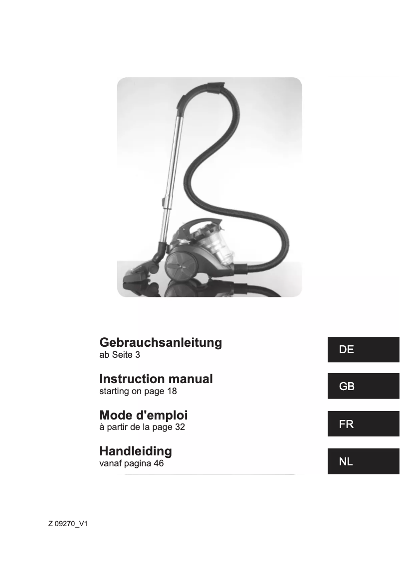 Imagen de la primera página del manual del dispositivo Z 09270