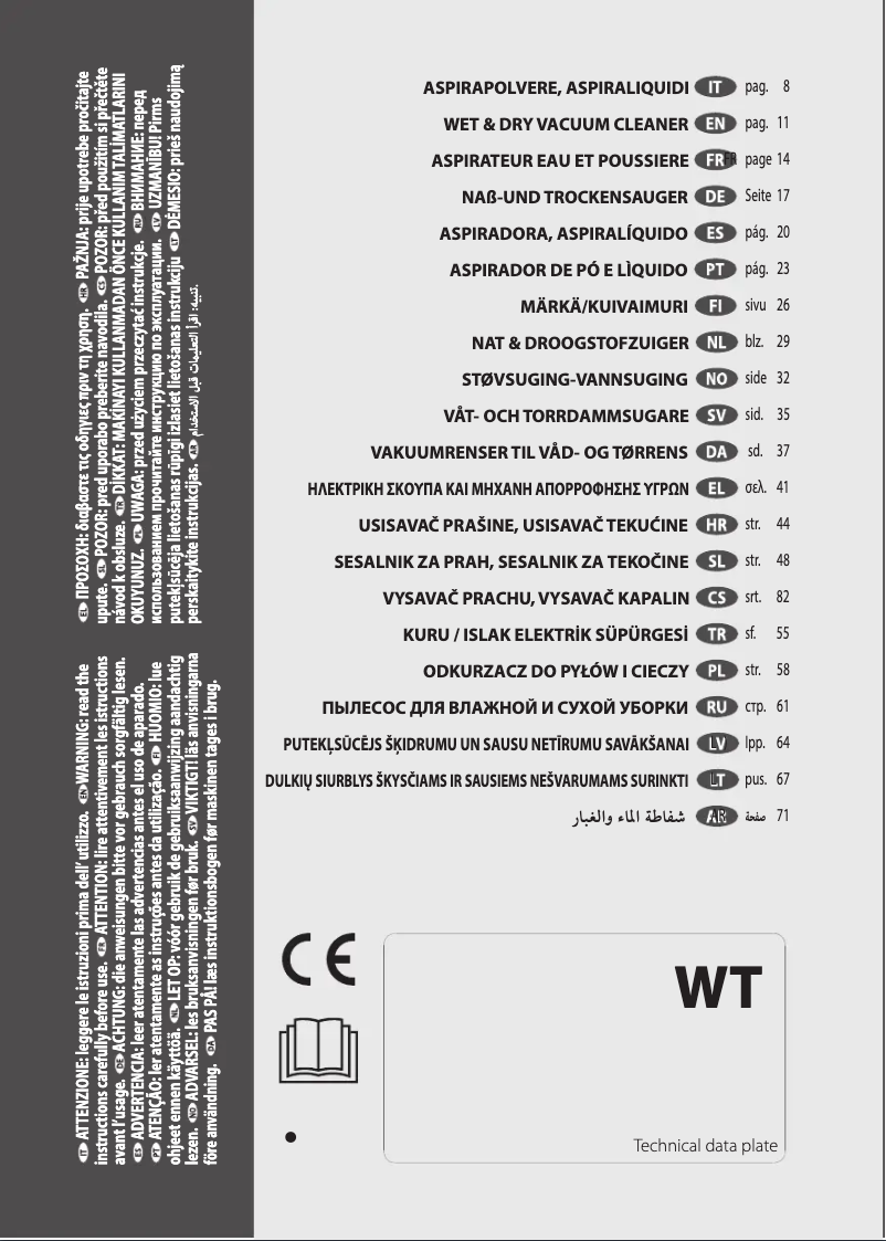 Image de la première page du manuel de l'appareil WT 20 X