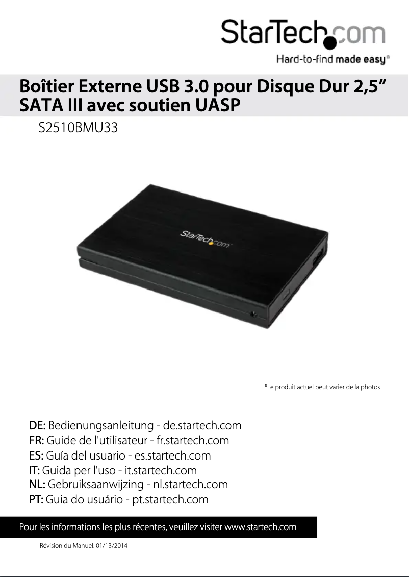 Page 1 de la notice Manuel utilisateur StarTech.com S2510BMU33