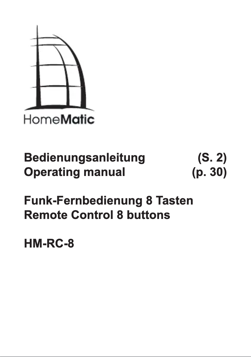 Page n°1 - Manuel utilisateur Homematic IP HM-RC-8