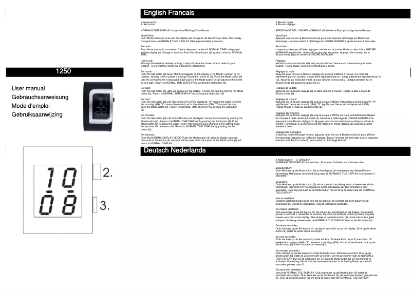 Page n°1 - Manuel utilisateur Davis 1250