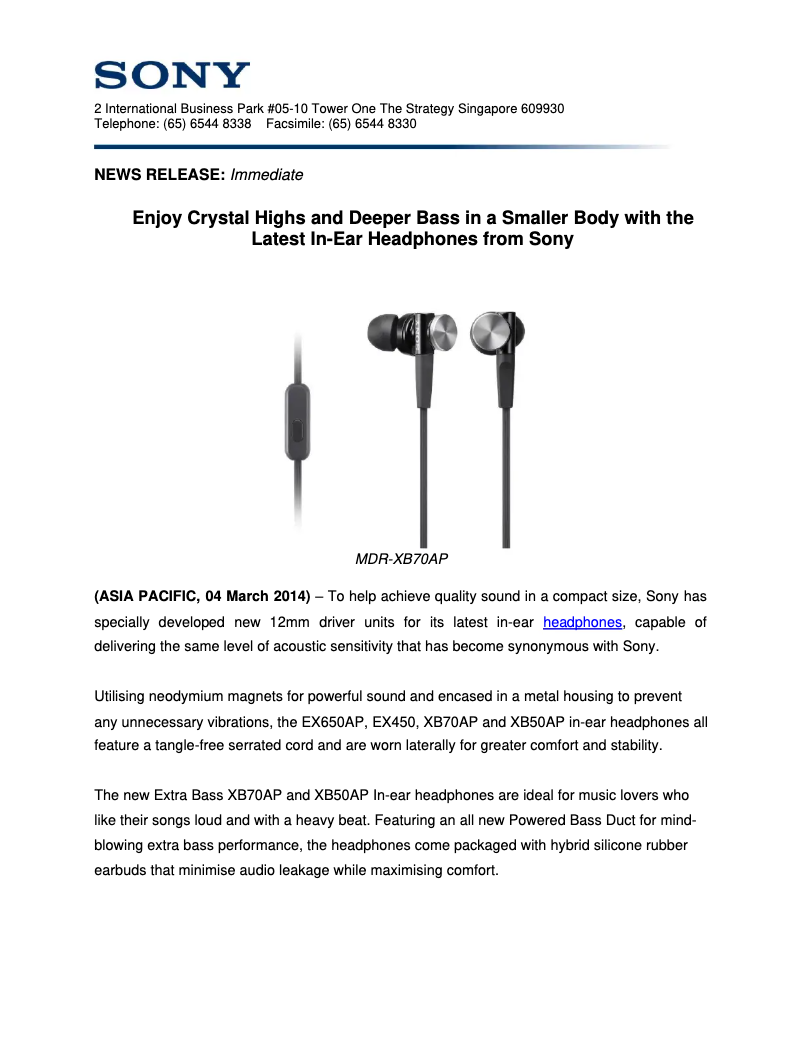 Image de la première page du manuel de l'appareil MDR-EX450