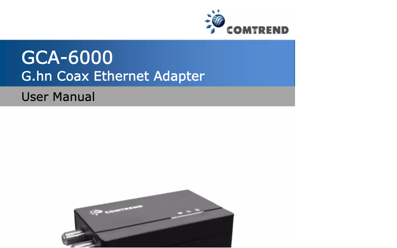 Page 1 de la notice Manuel utilisateur Comtrend GCA-6000