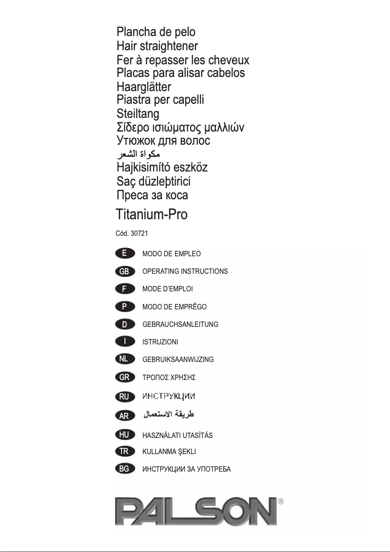 Página 1 del manual Manual de usuario Palson Titanium-Pro