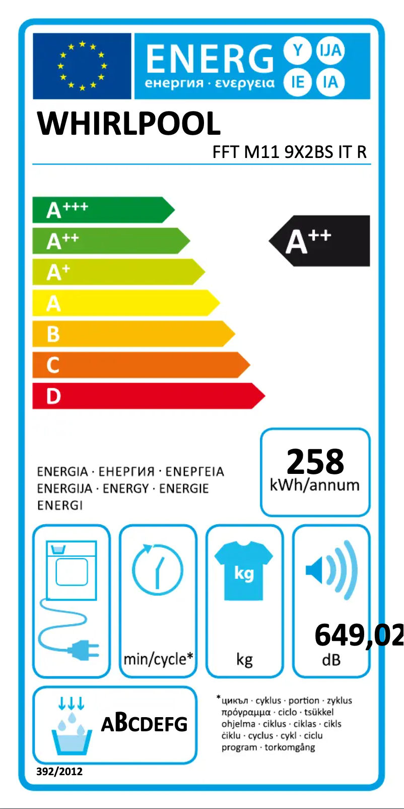 Page n°1 - Manuel utilisateur Whirlpool FFT M11 9X2BS IT R
