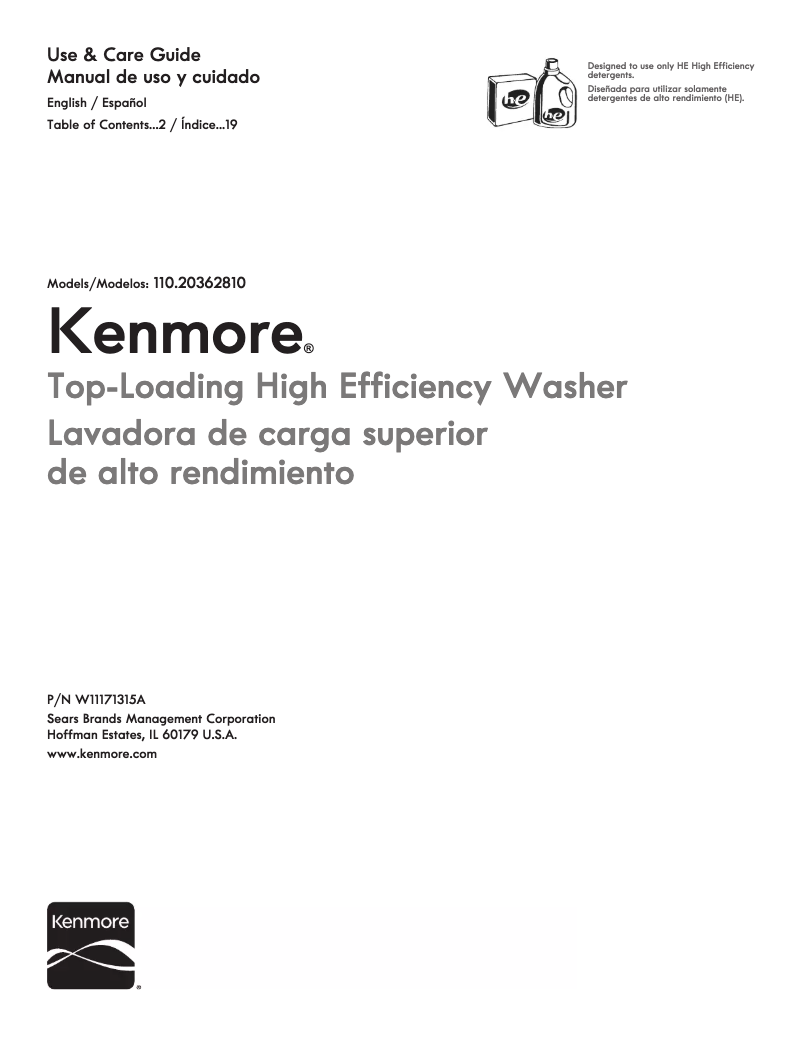 Página 1 del manual Manual de usuario Kenmore 110.20362