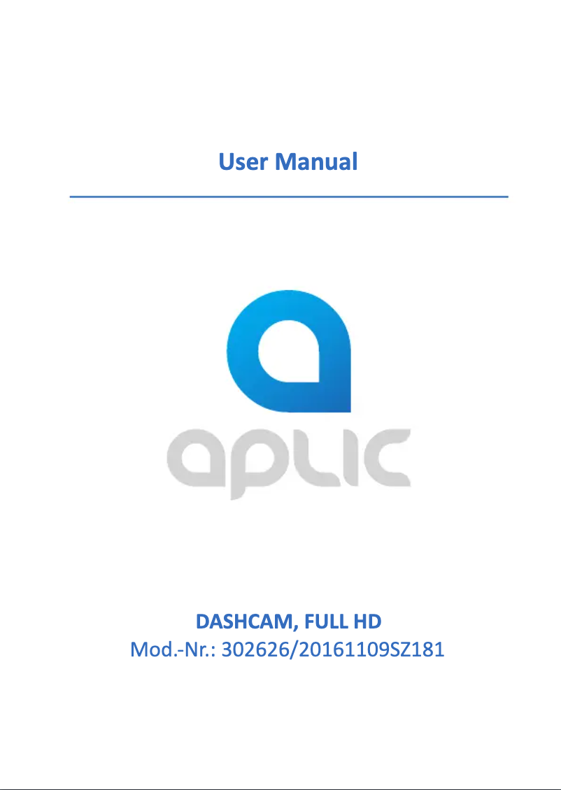 Page 1 of the manual User Manual Aplic 302626