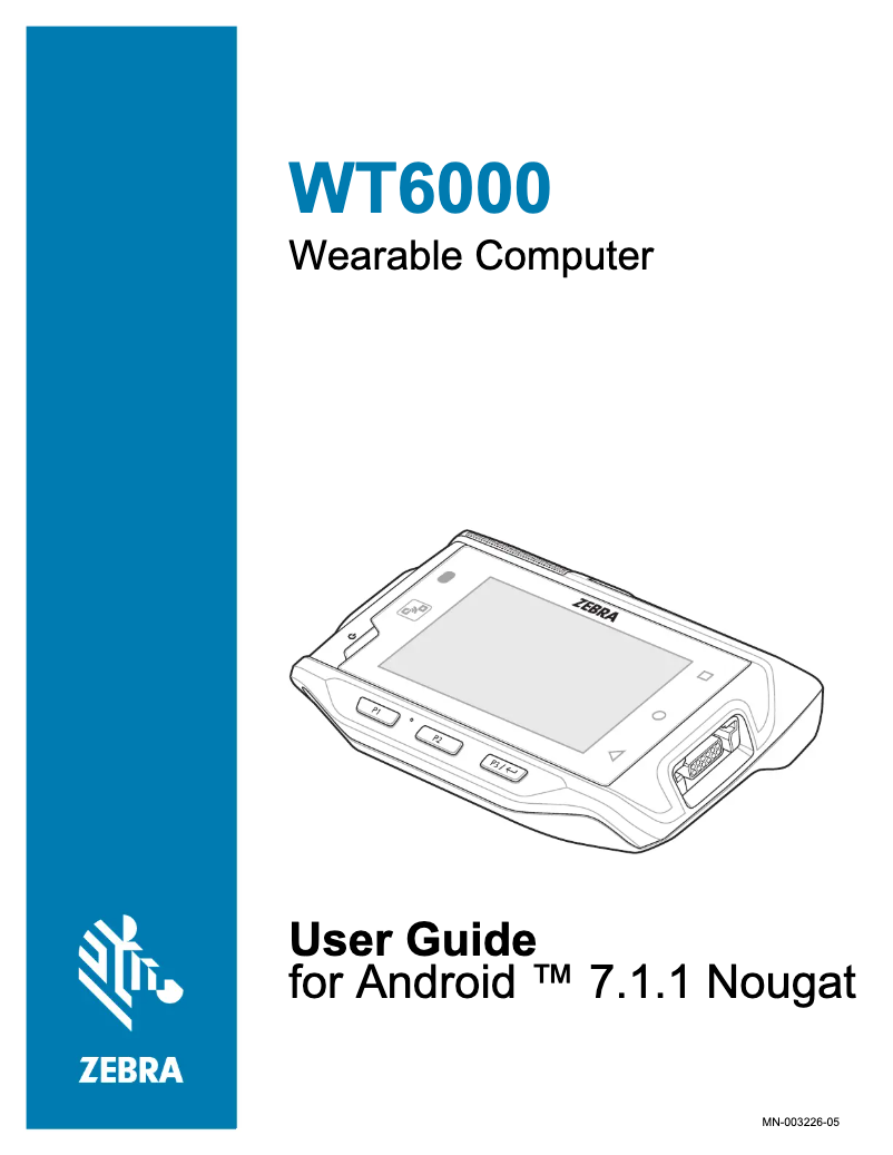 Page 1 de la notice Manuel utilisateur Zebra WT6000