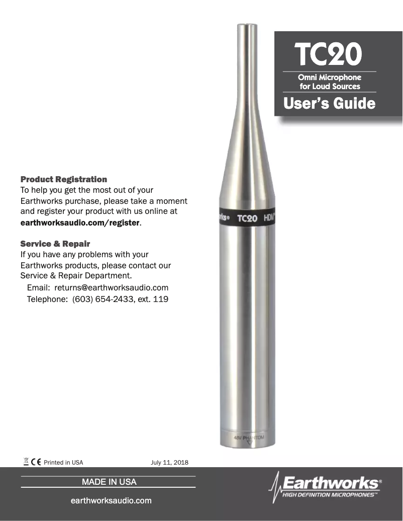 Image de la première page du manuel de l'appareil TC20