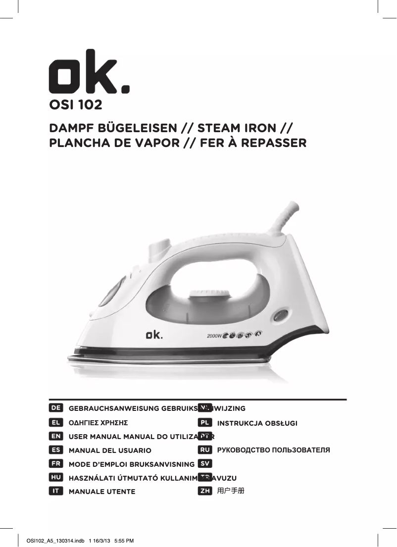 Image de la première page du manuel de l'appareil OSI 102