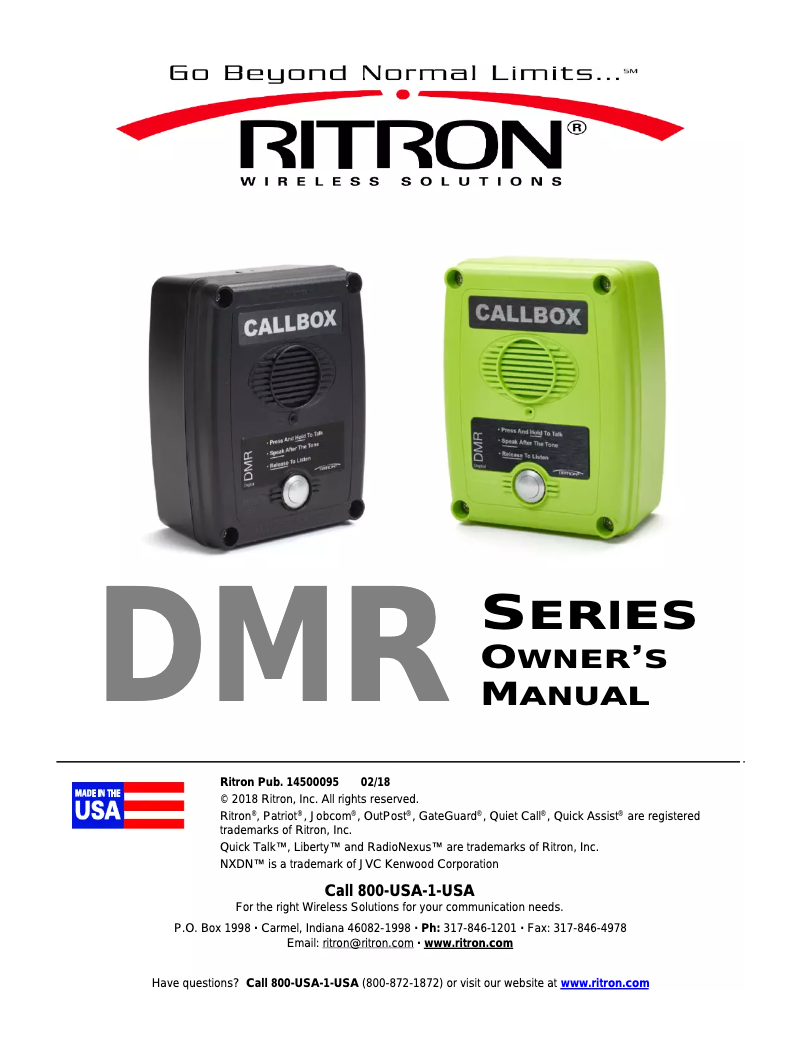 Página 1 del manual Manual de usuario Ritron RQX-411-G