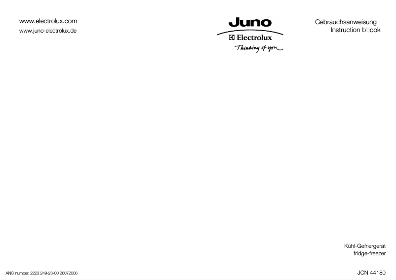 Página 1 del manual Manual de usuario Juno Electrolux JCN44180