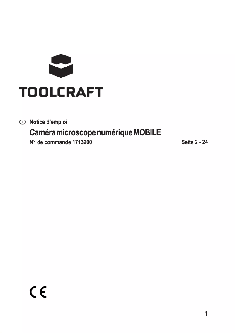 Page 1 de la notice Manuel utilisateur Toolcraft DigiMicro Mobile