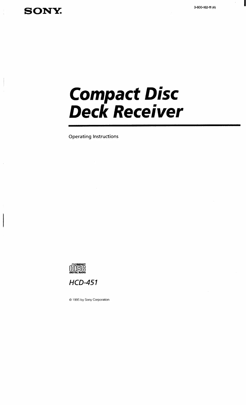 Image de la première page du manuel de l'appareil HCD-451