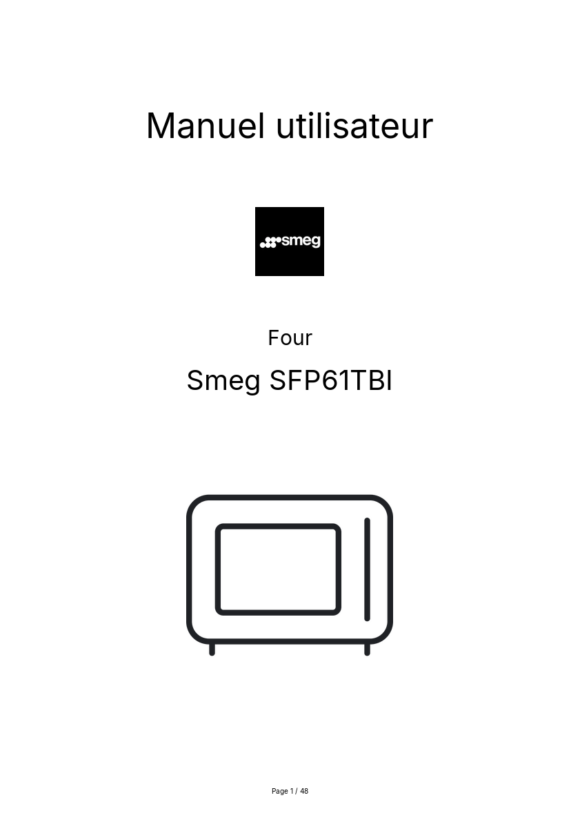 Page n°1 - Manuel utilisateur Smeg SFP61TBI