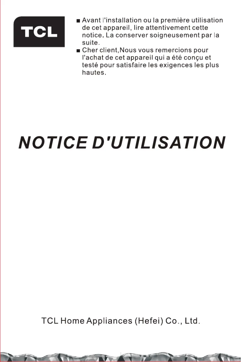 Page 1 de la notice Manuel utilisateur TCL FP1024WC0