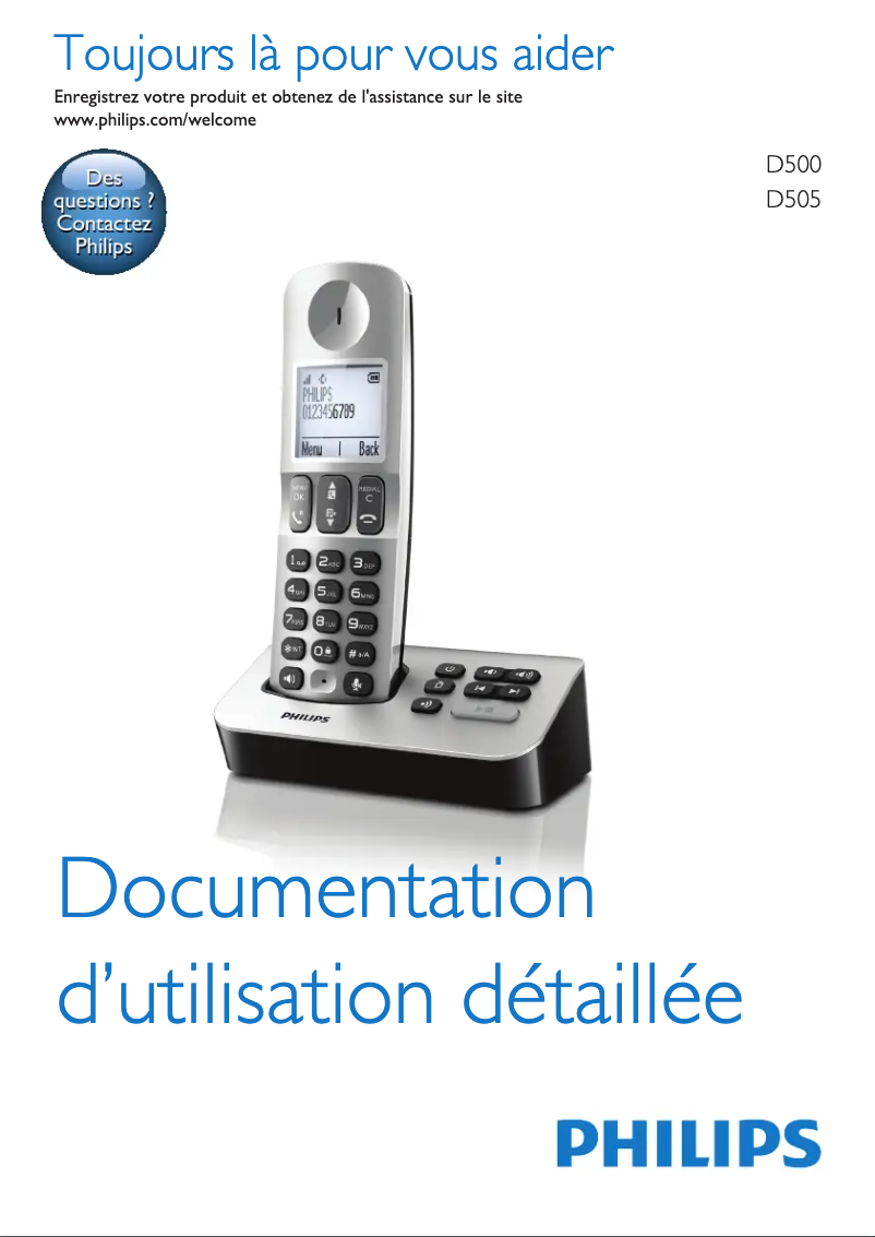 Page 1 of the manual User Manual Philips D505