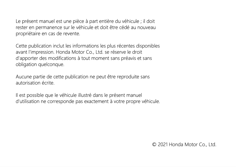 Page 1 de la notice Manuel utilisateur Honda CB500F (2022)