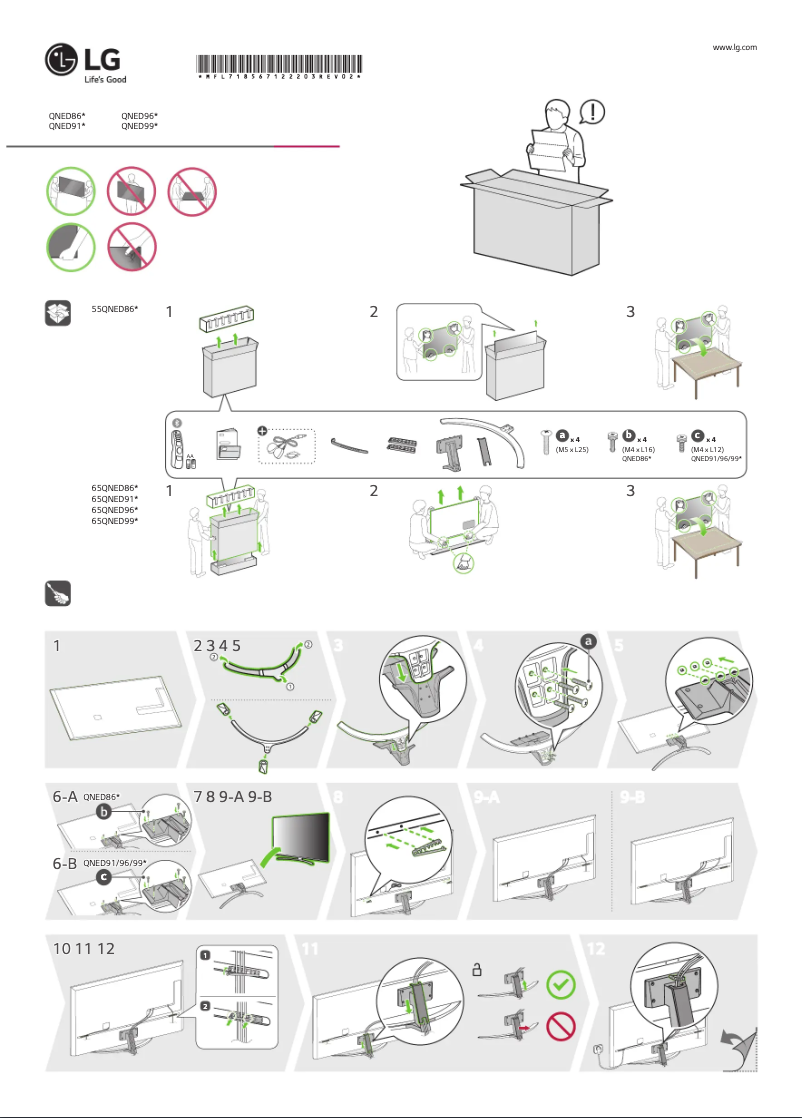 Page 1 de la notice Manuel utilisateur LG 65QNED99SQB