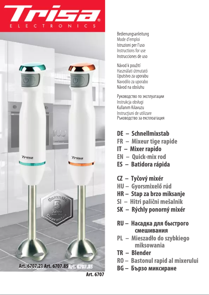 Page 1 de la notice Manuel utilisateur Trisa Quick Mix