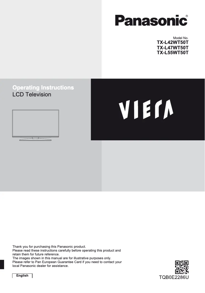 Image de la première page du manuel de l'appareil Viera TX-L55WT50T