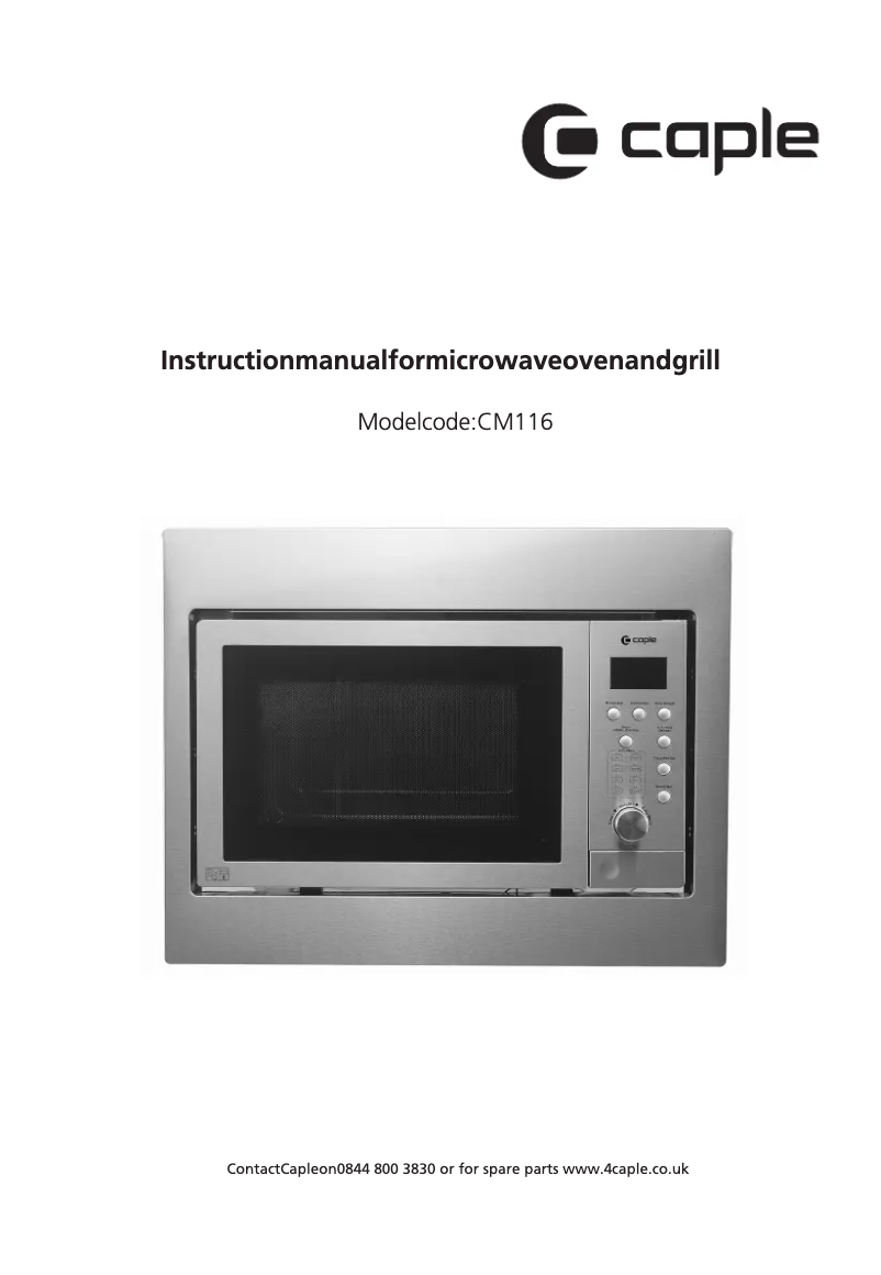 Image de la première page du manuel de l'appareil CM116