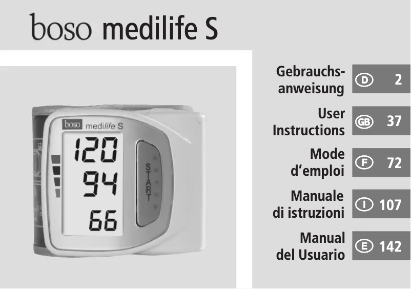 Page 1 de la notice Manuel utilisateur Boso Medilife S