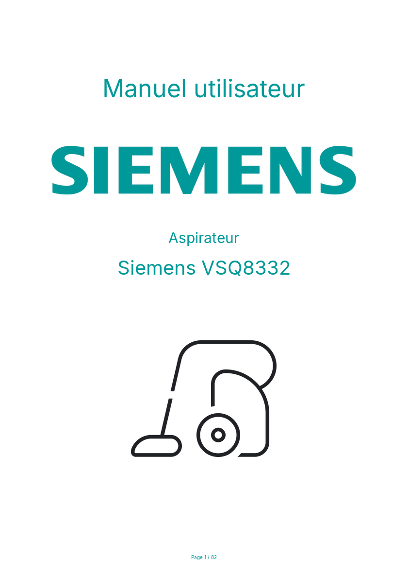 Page n°1 - Manuel utilisateur Siemens VSQ8332