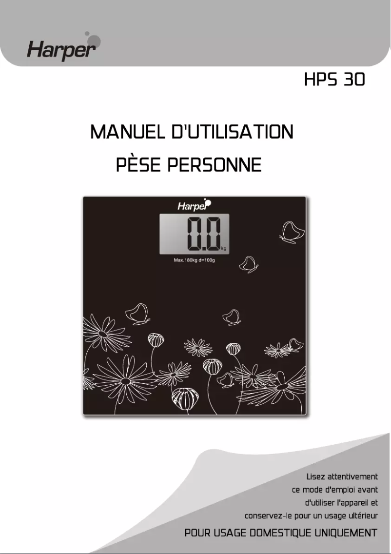 Page n°1 - Manuel utilisateur Harper HPS30