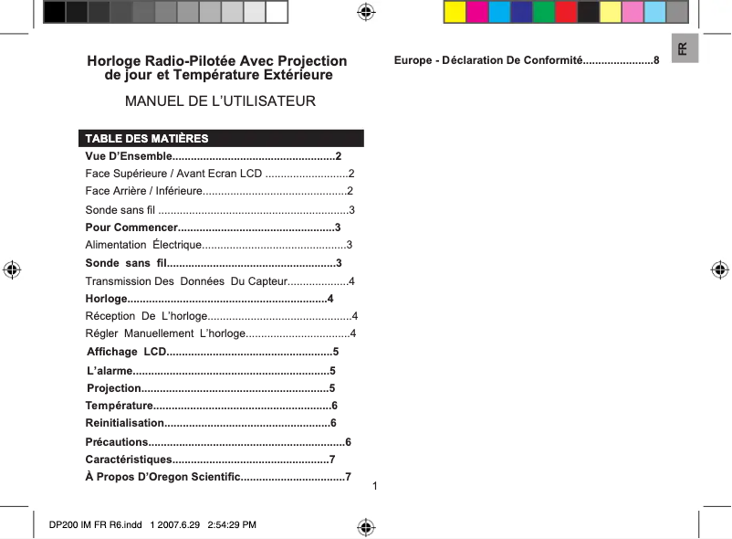Image de la première page du manuel de l'appareil DP200