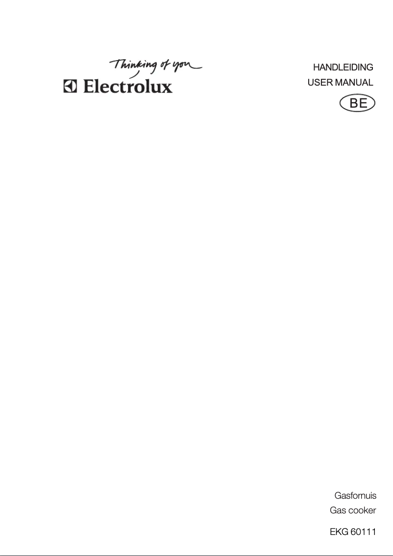 Page 1 de la notice Manuel utilisateur Electrolux EKG60111