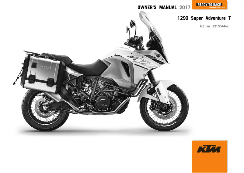 Page 1 de la notice Manuel utilisateur KTM 1290 Super Adventure (2017)