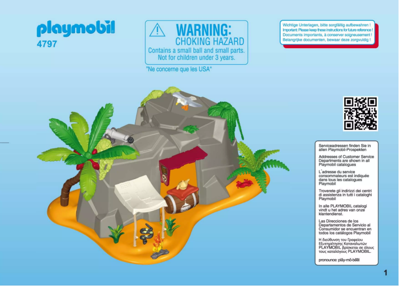 Página 1 del manual Manual de usuario Playmobil Super 4 Pirate Cave 4797