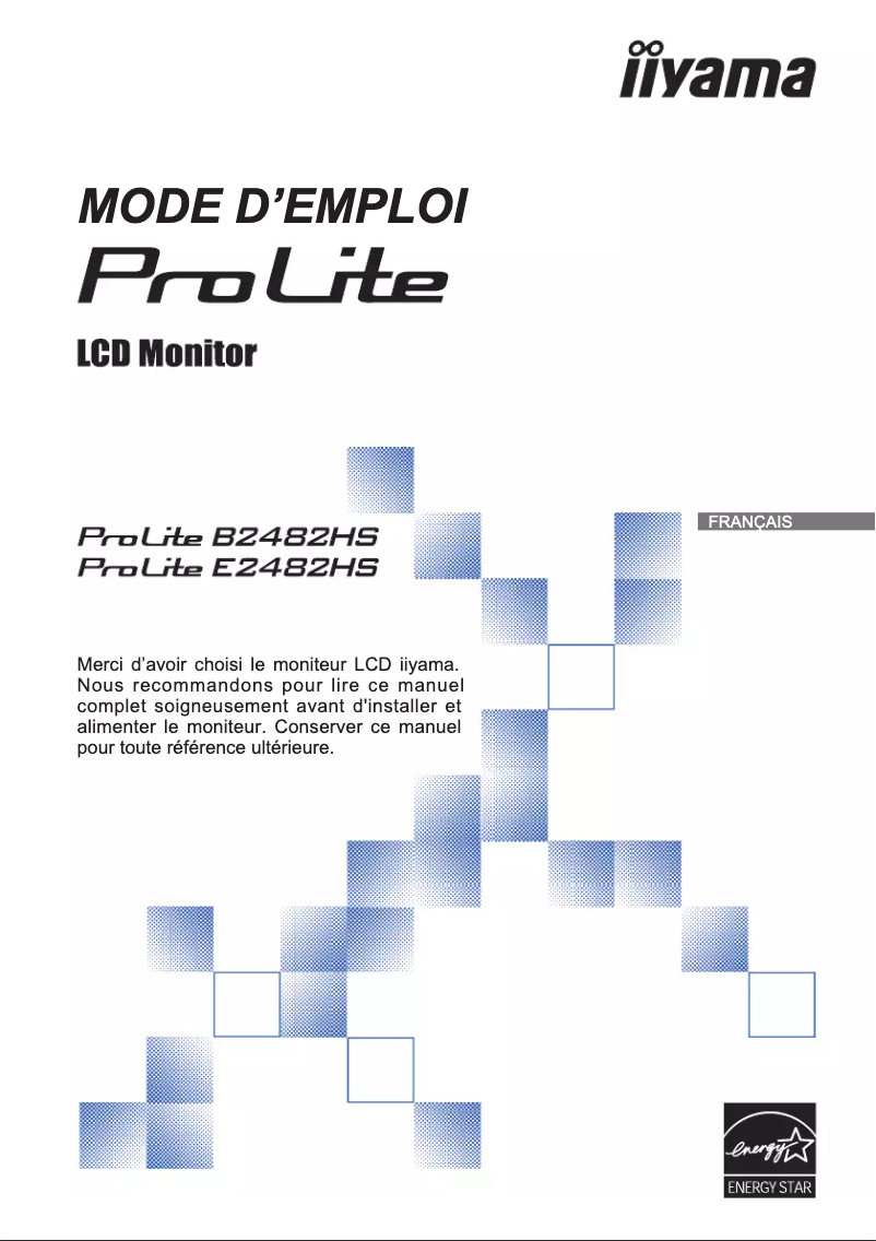 Page 1 de la notice Manuel utilisateur Iiyama ProLite E2482HS-B5