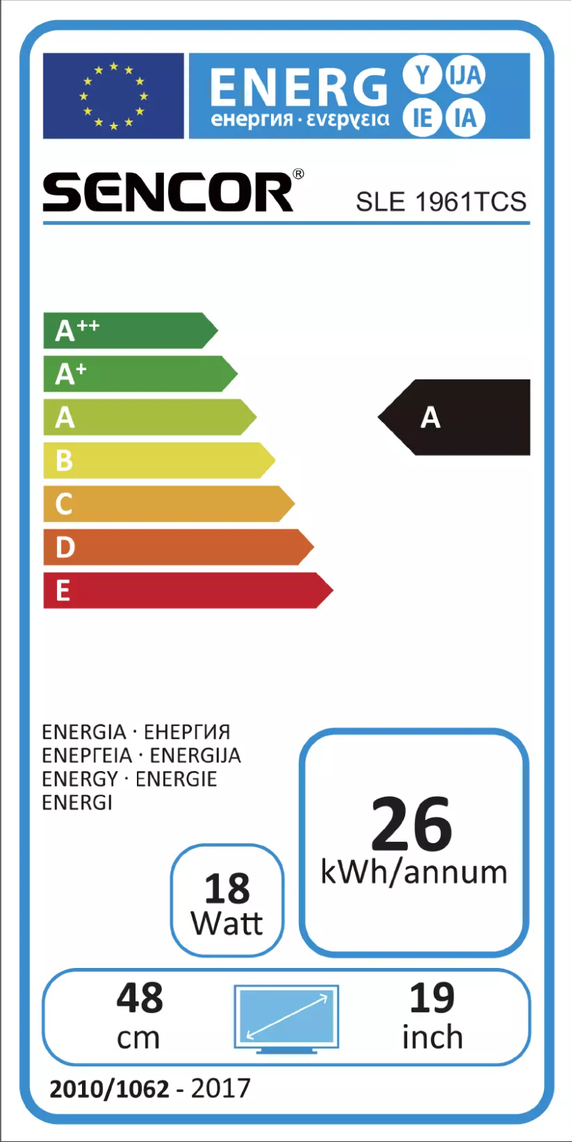 Page 1 de la notice Manuel utilisateur Sencor SLE 1961TCS