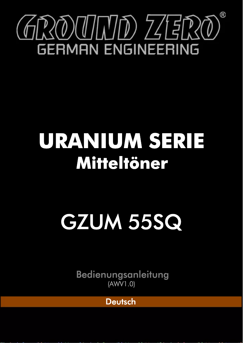 Page 1 of the manual User Manual Ground Zero GZUM 55SQ