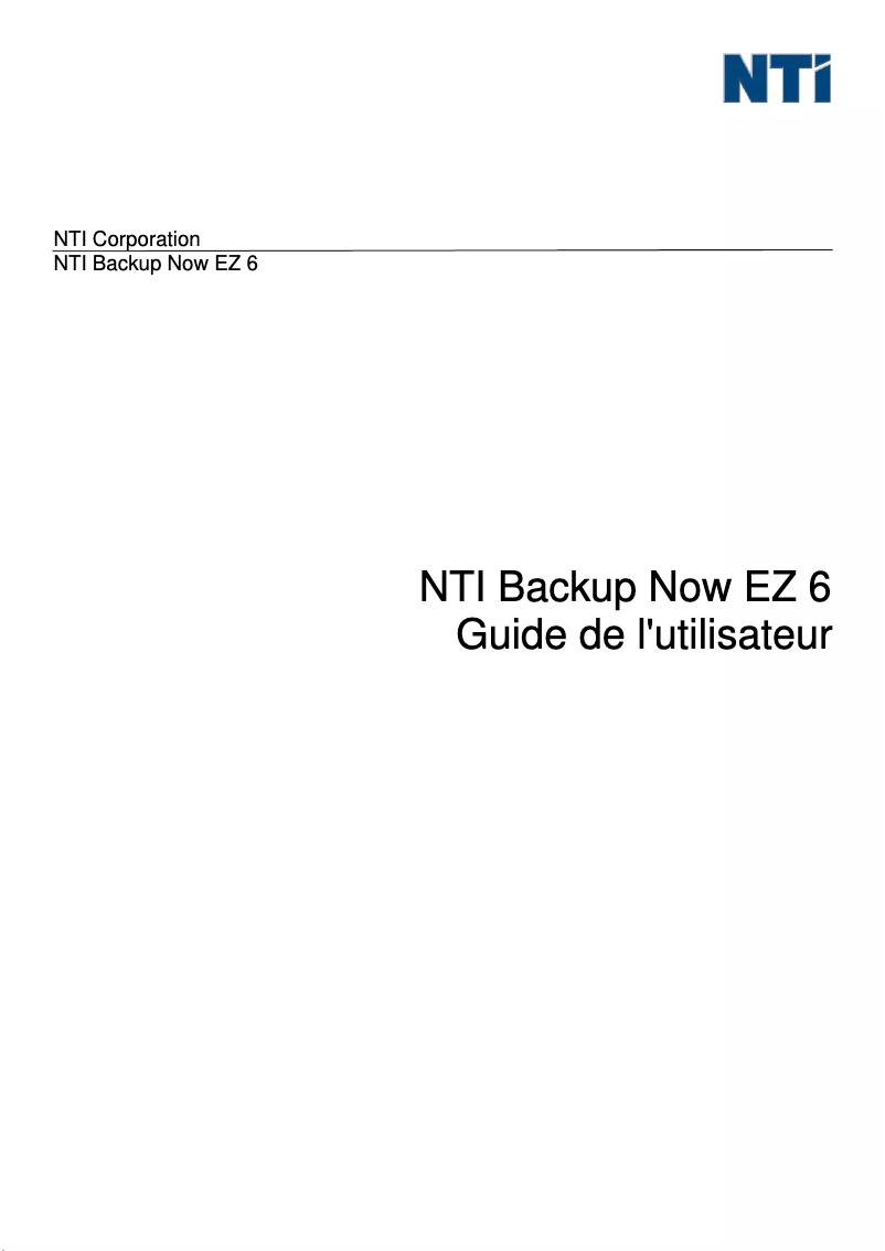 Page 1 de la notice Manuel utilisateur Asus NTI Backup Now EZ 6