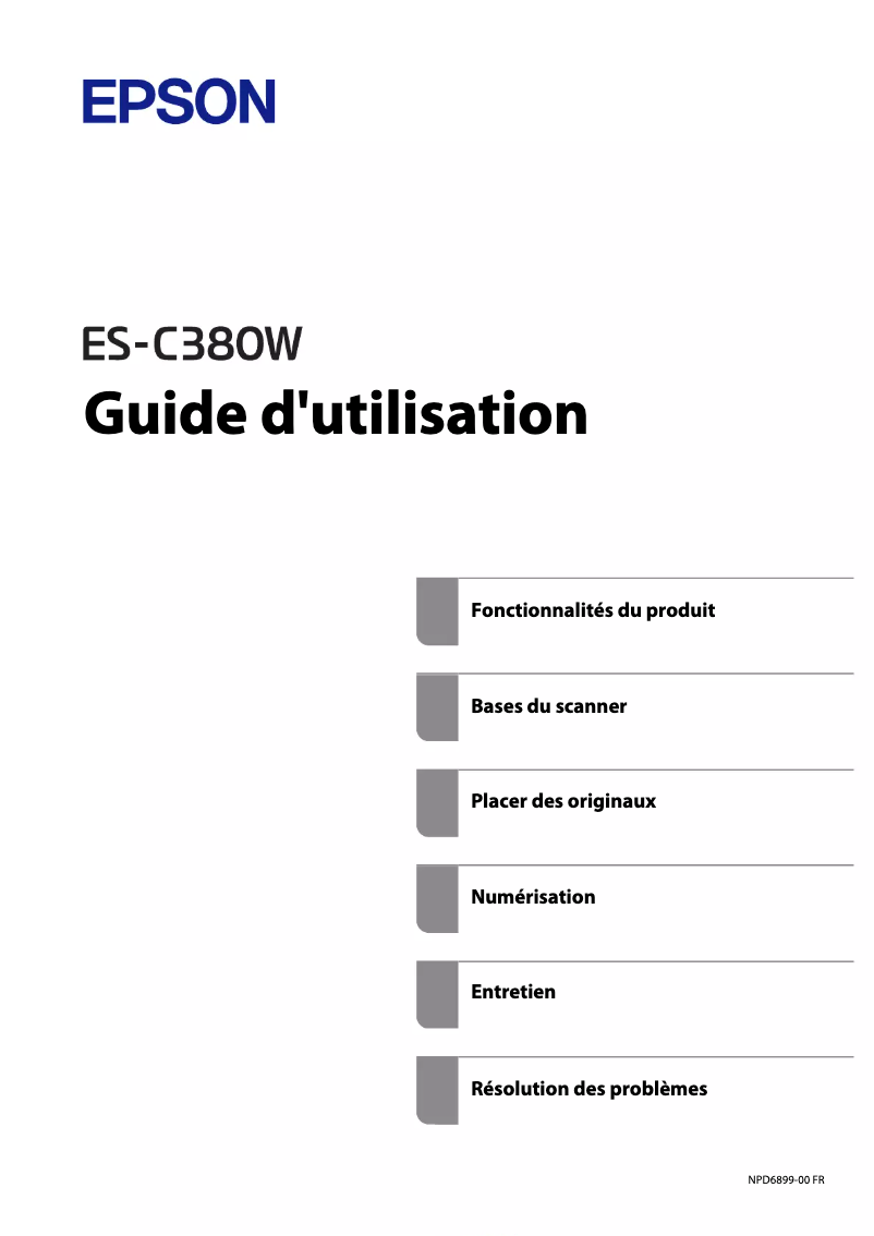 Image de la première page du manuel de l'appareil ES-C380W