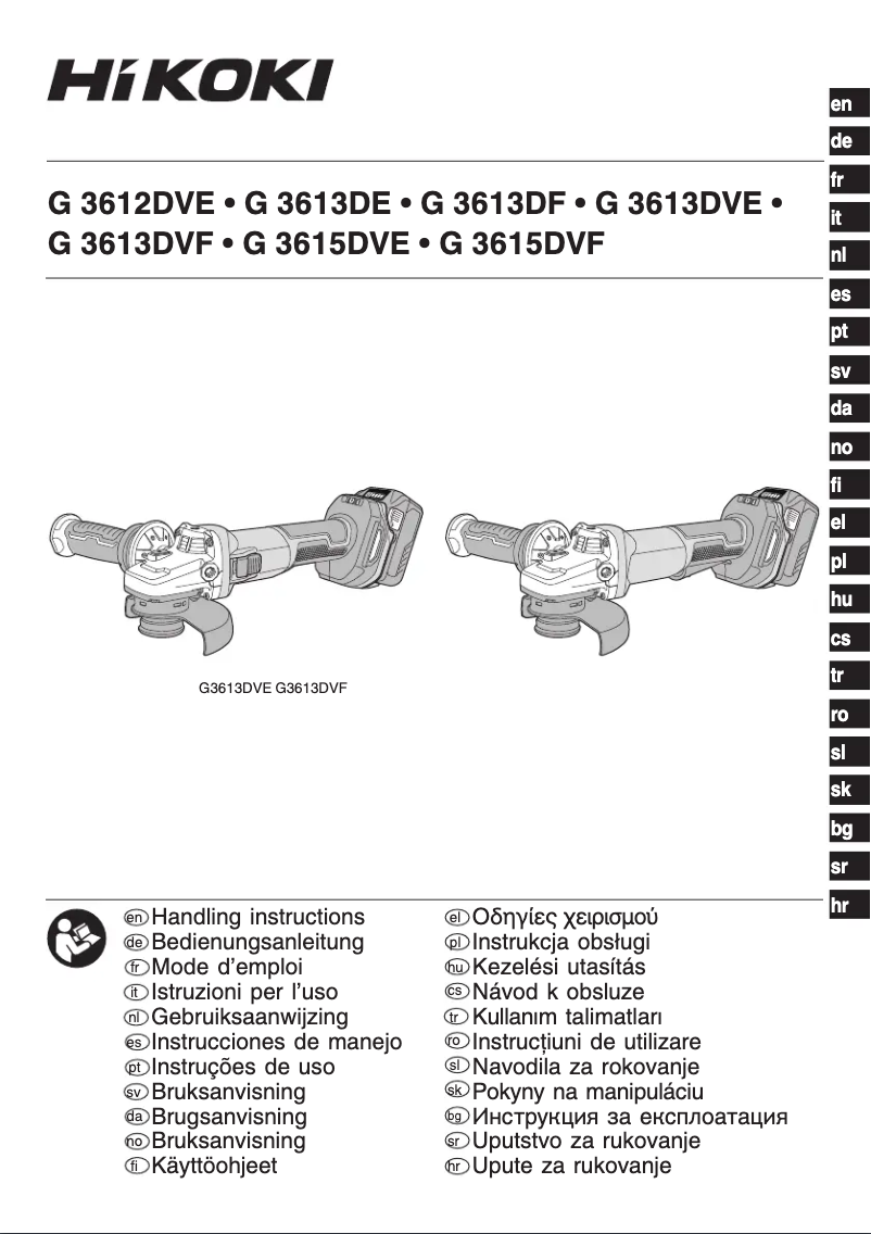 Page 1 de la notice Manuel utilisateur HiKOKI G3613DVE