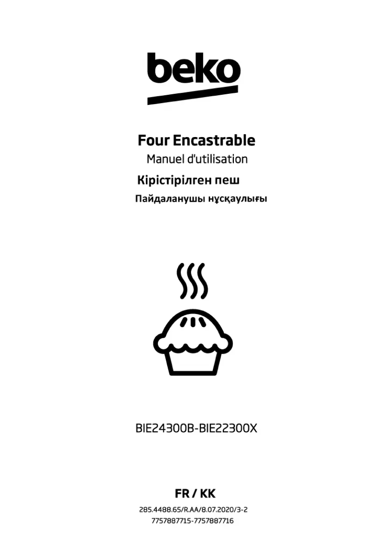 Page 1 de la notice Manuel utilisateur Beko BIE22300X
