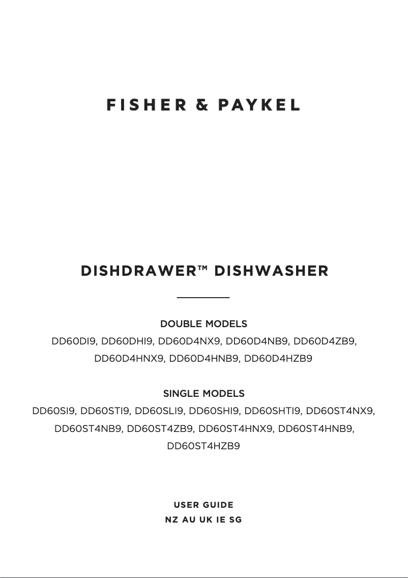 Page n°1 - Manuel utilisateur Fisher & Paykel DD60D4HZB9